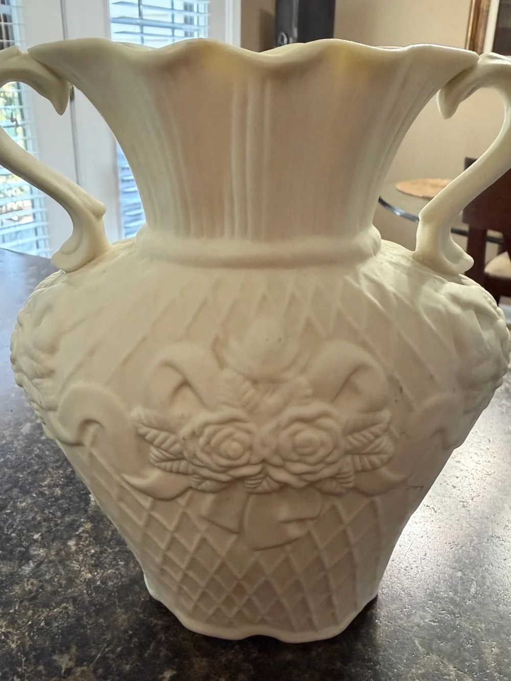 Pair of Cream White Victorian BISQUE PORCELAIN Vases